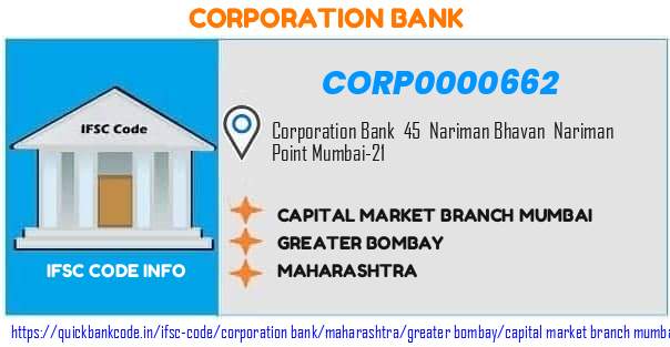 Corporation Bank Capital Market Branch Mumbai CORP0000662 IFSC Code
