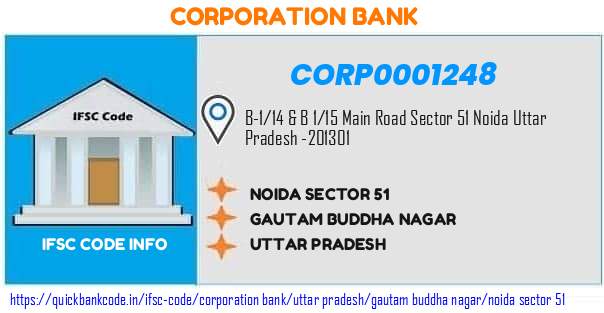Corporation Bank Noida Sector 51 CORP0001248 IFSC Code