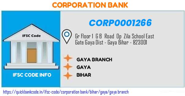 Corporation Bank Gaya Branch CORP0001266 IFSC Code