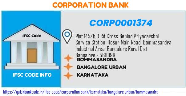 Corporation Bank Bommasandra CORP0001374 IFSC Code