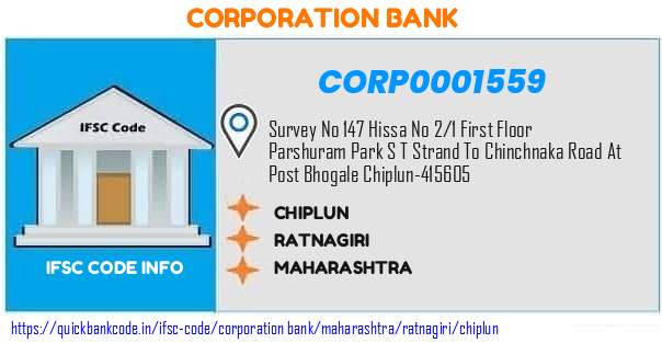 Corporation Bank Chiplun CORP0001559 IFSC Code