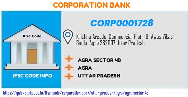Corporation Bank Agra Sector 4b CORP0001728 IFSC Code