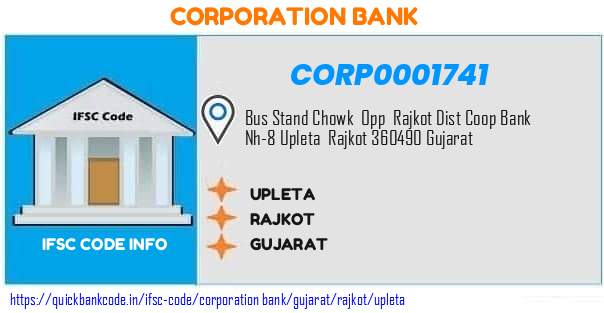 Corporation Bank Upleta CORP0001741 IFSC Code