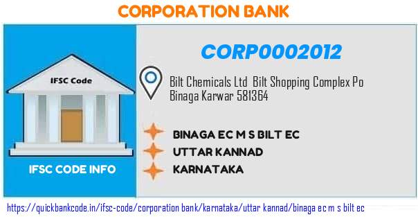 Corporation Bank Binaga Ec M S Bilt Ec CORP0002012 IFSC Code