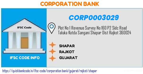 Corporation Bank Shapar CORP0003029 IFSC Code