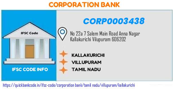 Corporation Bank Kallakurichi CORP0003438 IFSC Code
