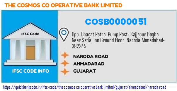 COSB0000051 Cosmos Co-operative Bank. NARODA ROAD
