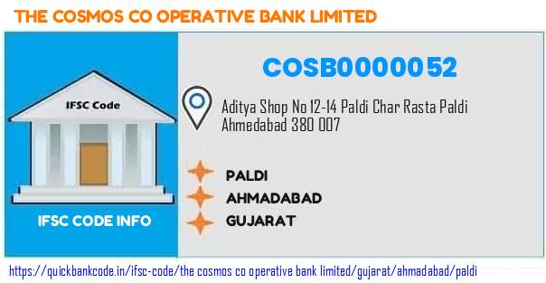 The Cosmos Co Operative Bank Paldi COSB0000052 IFSC Code