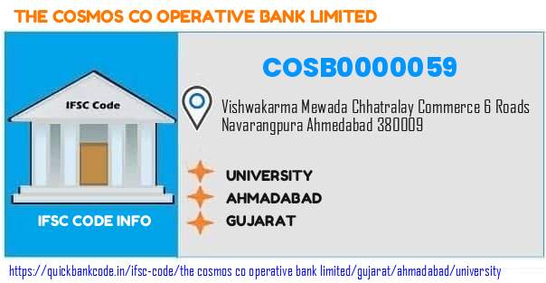 COSB0000059 Cosmos Co-operative Bank. UNIVERSITY