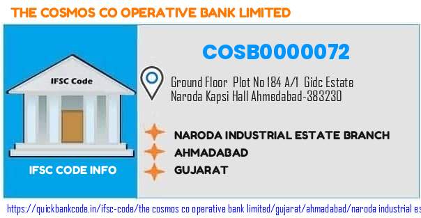 COSB0000072 Cosmos Co-operative Bank. NARODA INDUSTRIAL ESTATE BRANCH