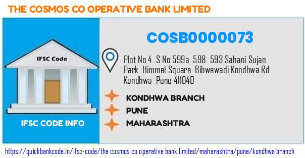 COSB0000073 Cosmos Co-operative Bank. KONDHWA BRANCH