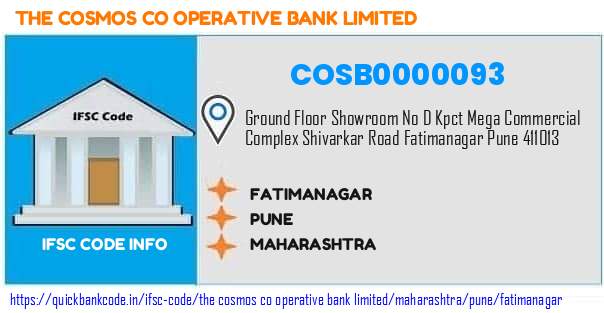 The Cosmos Co Operative Bank Fatimanagar COSB0000093 IFSC Code