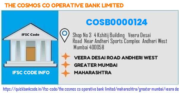 The Cosmos Co Operative Bank Veera Desai Road Andheri West COSB0000124 IFSC Code