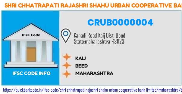 Shri Chhatrapati Rajashri Shahu Urban Cooperative Bank Kaij CRUB0000004 IFSC Code