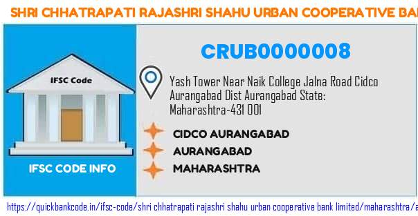 Shri Chhatrapati Rajashri Shahu Urban Cooperative Bank Cidco Aurangabad CRUB0000008 IFSC Code