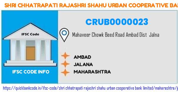 Shri Chhatrapati Rajashri Shahu Urban Cooperative Bank Ambad CRUB0000023 IFSC Code