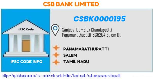 Csb Bank Panamarathupatti CSBK0000195 IFSC Code