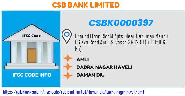 Csb Bank Amli CSBK0000397 IFSC Code