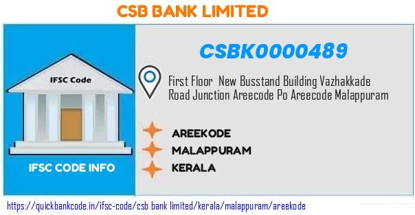 Csb Bank Areekode CSBK0000489 IFSC Code