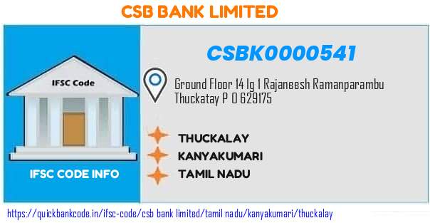 Csb Bank Thuckalay CSBK0000541 IFSC Code
