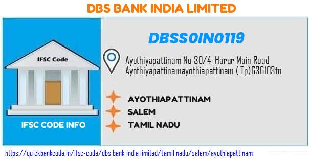 Dbs Bank India Ayothiapattinam DBSS0IN0119 IFSC Code