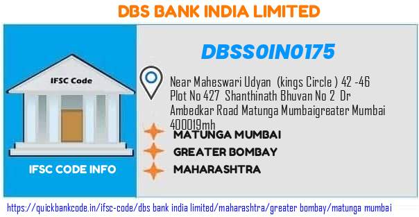 Dbs Bank India Matunga Mumbai DBSS0IN0175 IFSC Code