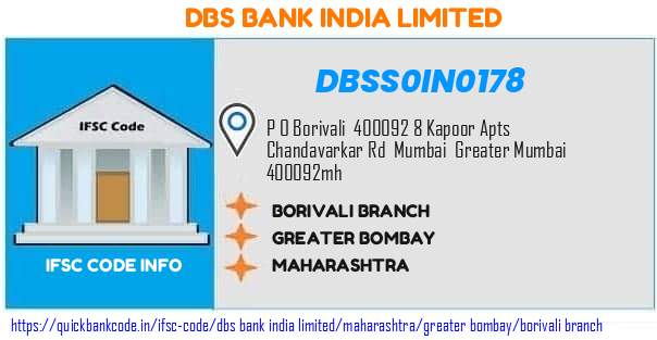 Dbs Bank India Borivali Branch DBSS0IN0178 IFSC Code