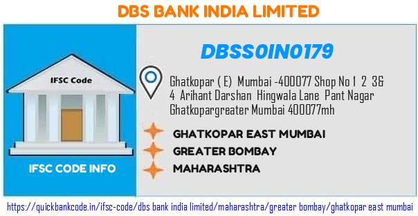 Dbs Bank India Ghatkopar East Mumbai DBSS0IN0179 IFSC Code