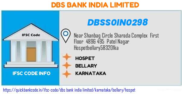 DBSS0IN0298 Development Bank of Singapore. HOSPET