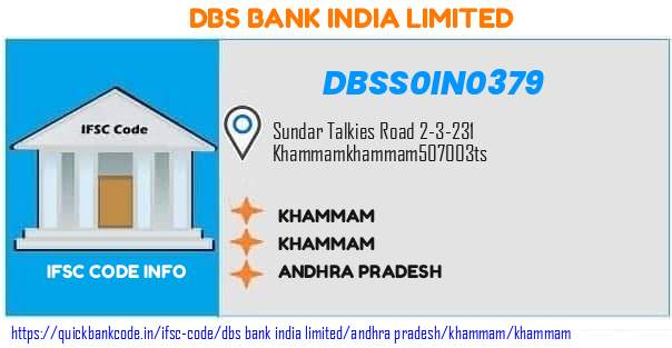 Dbs Bank India Khammam DBSS0IN0379 IFSC Code