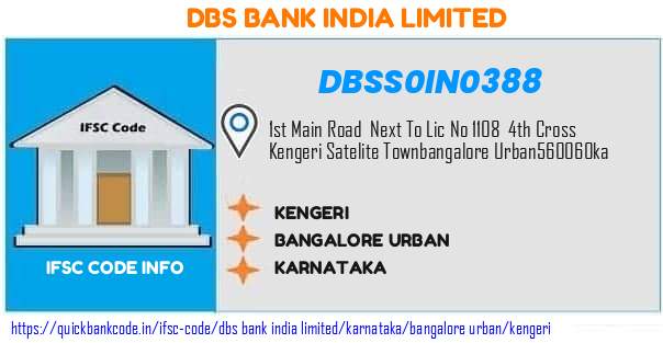 Dbs Bank India Kengeri DBSS0IN0388 IFSC Code