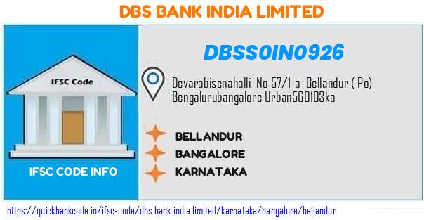 Dbs Bank India Bellandur DBSS0IN0926 IFSC Code