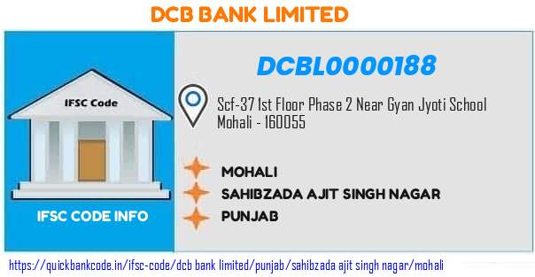 Dcb Bank Mohali DCBL0000188 IFSC Code
