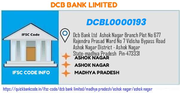 Dcb Bank Ashok Nagar DCBL0000193 IFSC Code
