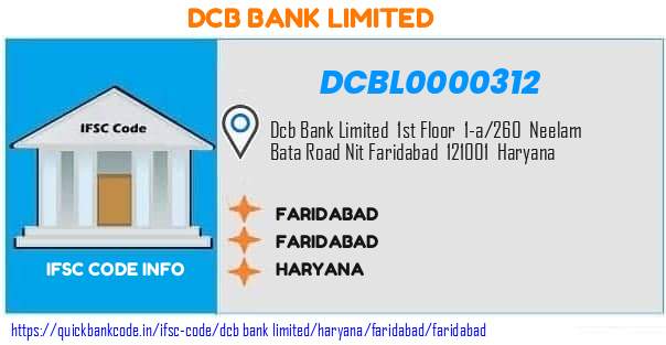 DCBL0000312 DCB Bank. FARIDABAD