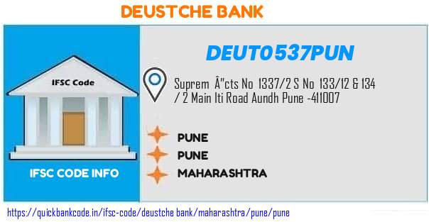 Deustche Bank Pune DEUT0537PUN IFSC Code