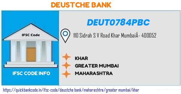 Deustche Bank Khar DEUT0784PBC IFSC Code