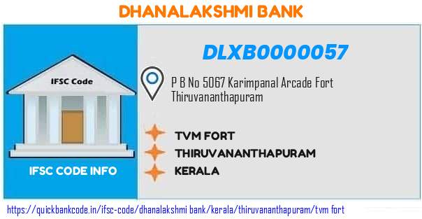 Dhanalakshmi Bank Tvm Fort DLXB0000057 IFSC Code