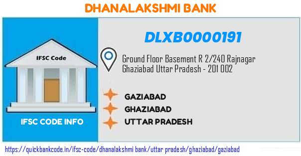 Dhanalakshmi Bank Gaziabad DLXB0000191 IFSC Code