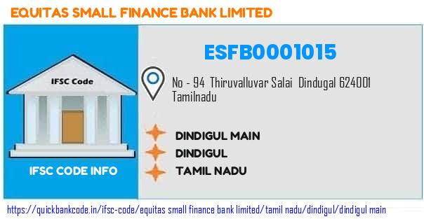 ESFB0001015 Equitas Small Finance Bank. DINDIGUL MAIN