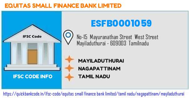 Equitas Small Finance Bank Mayiladuthurai ESFB0001059 IFSC Code