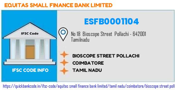 ESFB0001104 Equitas Small Finance Bank. BIOSCOPE STREET, POLLACHI