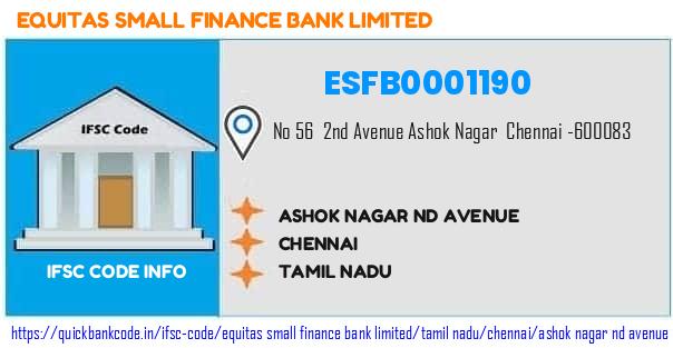 Equitas Small Finance Bank Ashok Nagar Nd Avenue ESFB0001190 IFSC Code