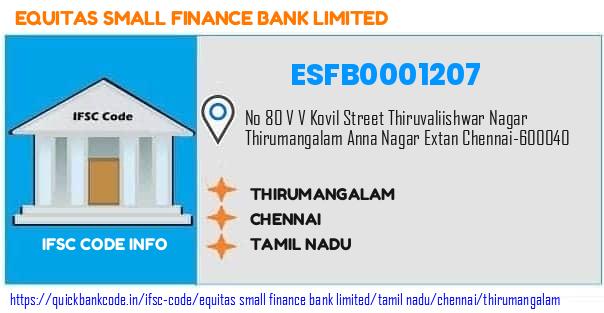 ESFB0001207 Equitas Small Finance Bank. THIRUMANGALAM