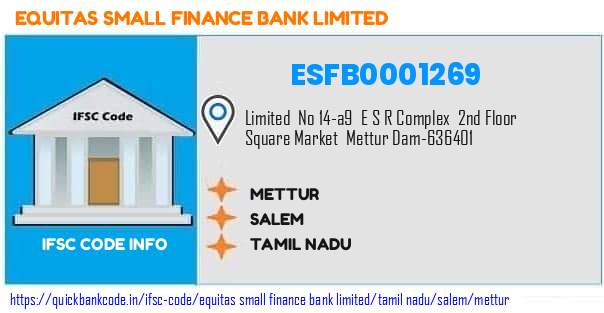 Equitas Small Finance Bank Mettur ESFB0001269 IFSC Code