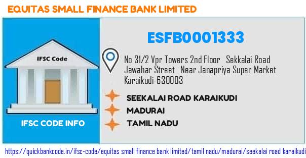 ESFB0001333 Equitas Small Finance Bank. SEEKALAI ROAD-KARAIKUDI