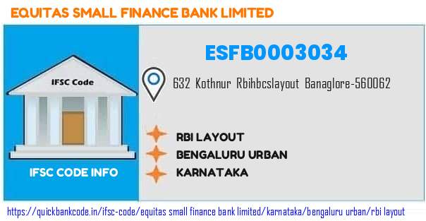 Equitas Small Finance Bank Rbi Layout ESFB0003034 IFSC Code