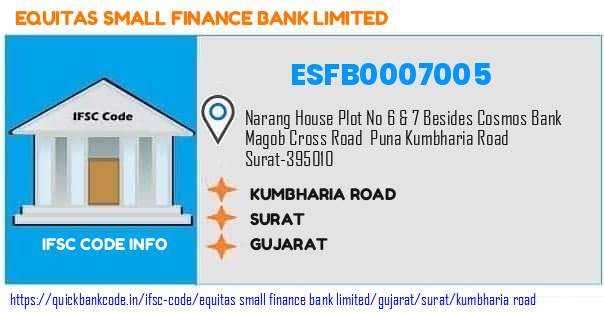 Equitas Small Finance Bank Kumbharia Road ESFB0007005 IFSC Code