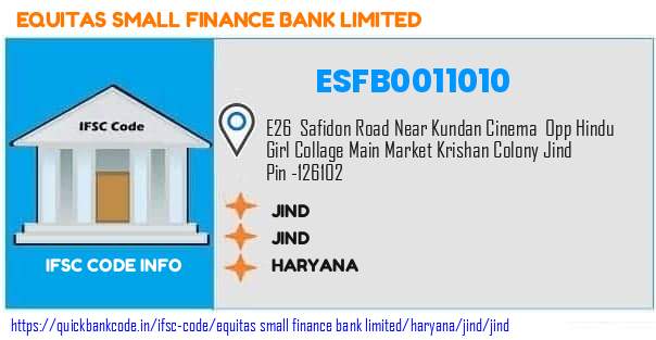 Equitas Small Finance Bank Jind ESFB0011010 IFSC Code
