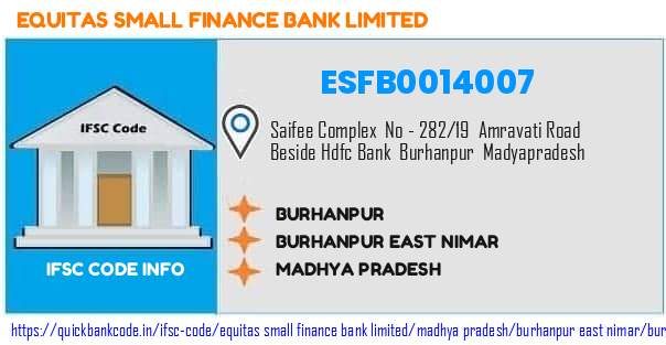 ESFB0014007 Equitas Small Finance Bank. BURHANPUR
